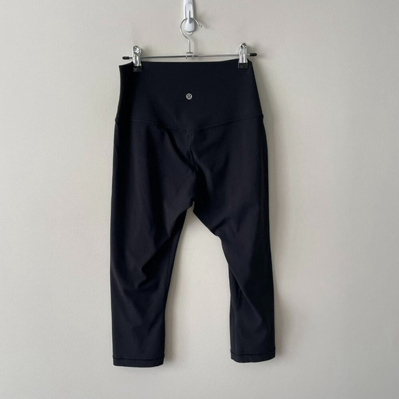 Lululemon Align Crop High Rise Yoga Activewear Leggings Black 10 - Picture 3 of 8